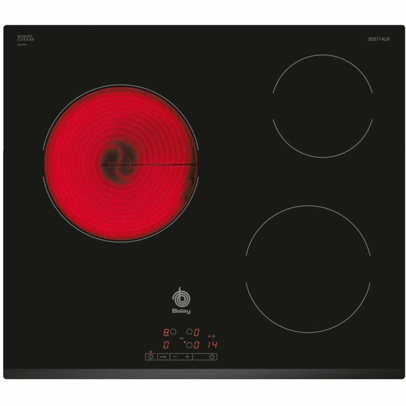 Placa vitrocerámica Balay 3EB714LR – 60 cm, 3 zonas (23 cm), 5,7 kW