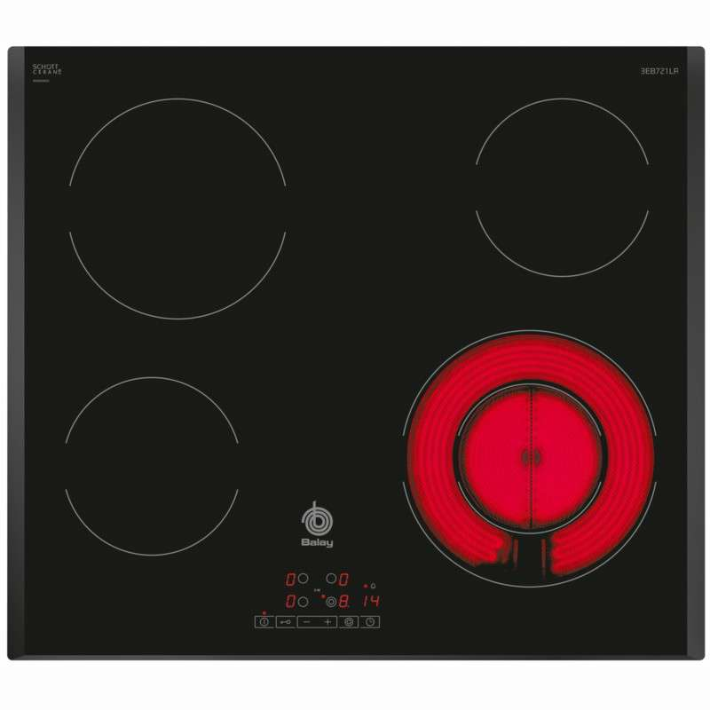 Placa vitrocerámica Balay 3EB721LR – 4 zonas, Zona doble flexible, Control táctil