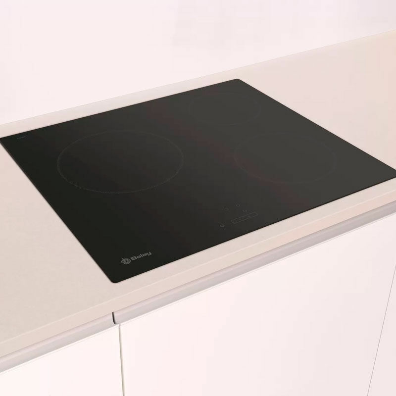 Placa vitrocerámica Balay 3EB764EN – 60 cm, 3 zonas (23 cm), control táctil 9 niveles