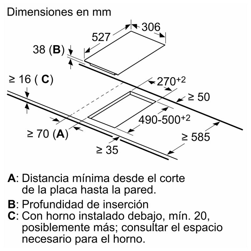 Placa vitrocerámica Bosch PKF375FP2E – 30 cm, 3.500 W, Control táctil