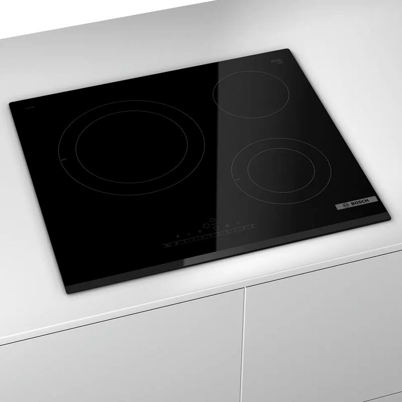 Placa vitrocerámica Bosch PKK631FP8E – 60 cm, 3 zonas, Control táctil 17 niveles