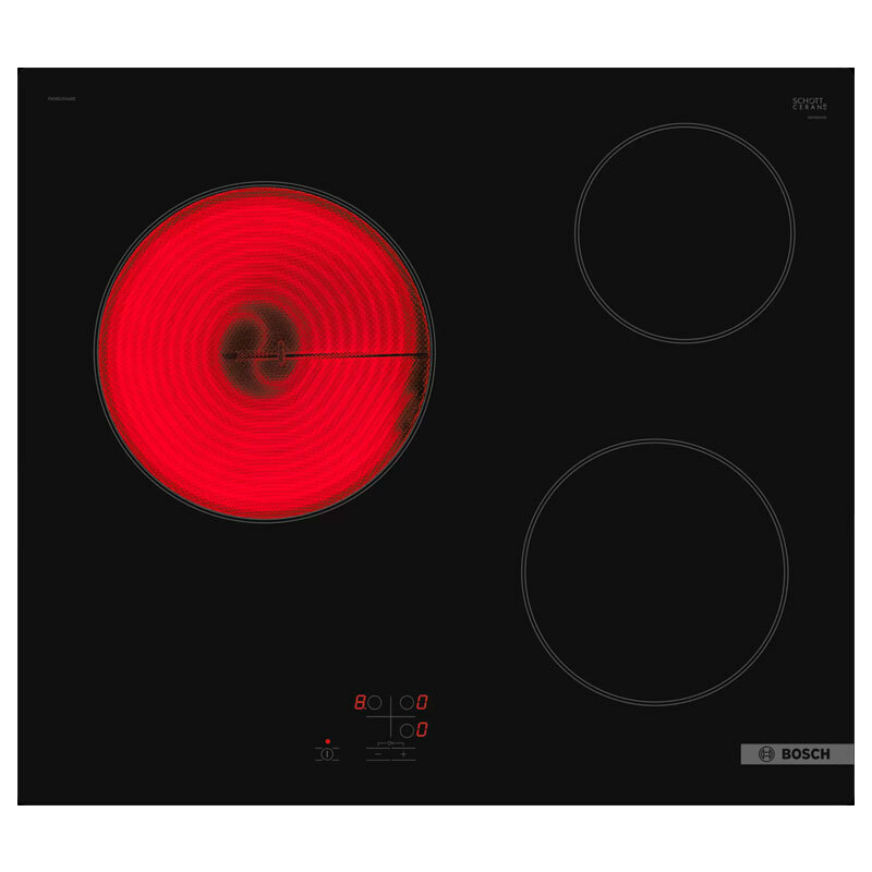 Placa vitrocerámica Bosch PKM61RAA8E – Zona gigante 23 cm, 5.700 W, Control táctil