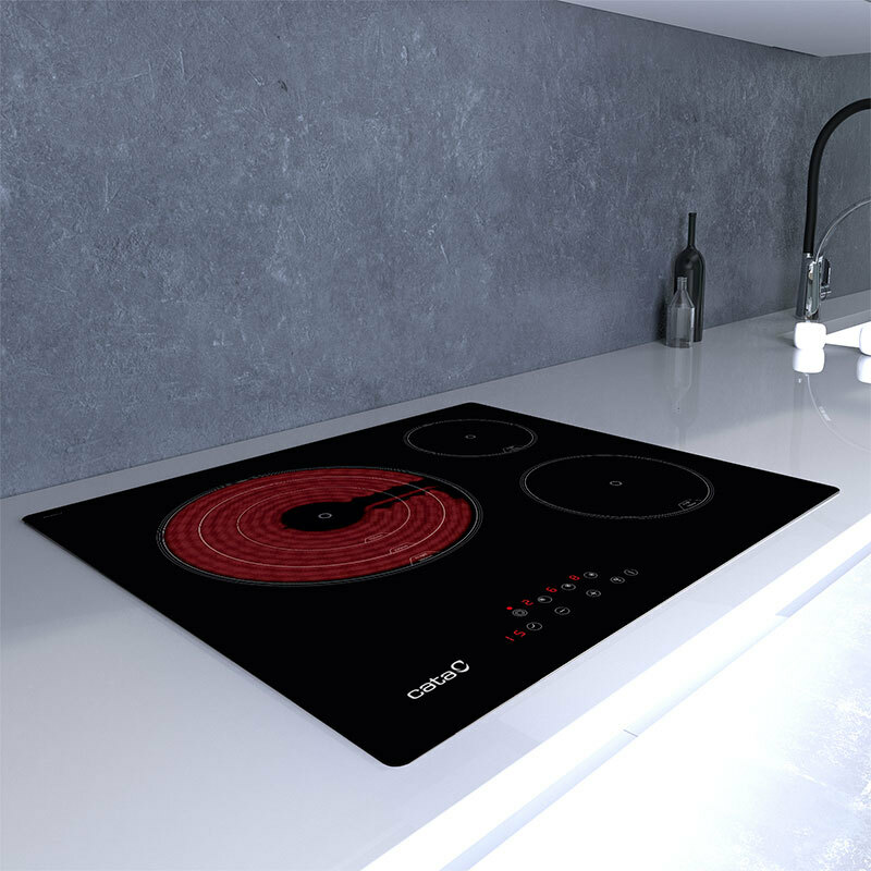 Placa vitrocerámica Cata TT 6003 E-TECH – 59 cm, 3 zonas, táctil 9 niveles