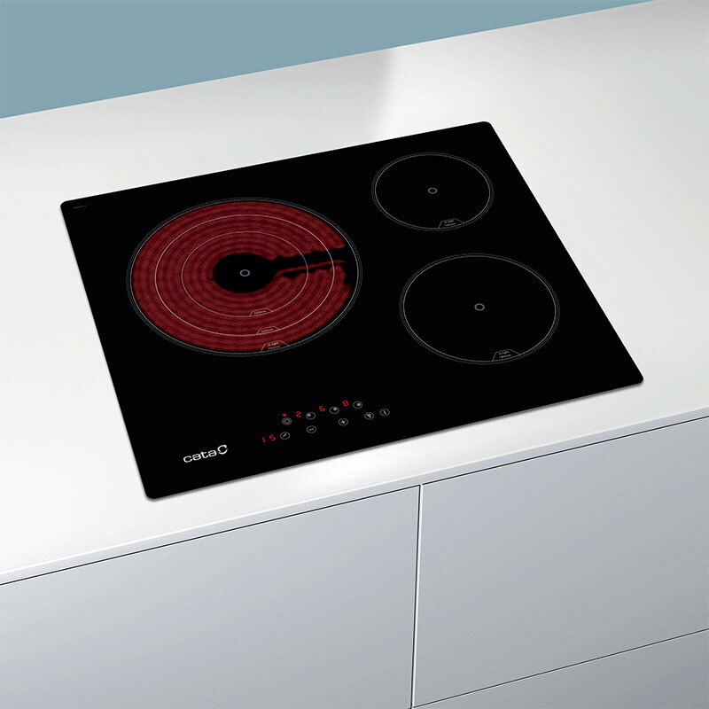 Placa vitrocerámica Cata TT 6003 E-TECH – 59 cm, 3 zonas, táctil 9 niveles