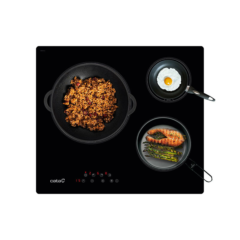 Placa vitrocerámica Cata TT 6003 E-TECH – 59 cm, 3 zonas, táctil 9 niveles