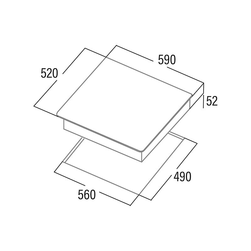 Placa vitrocerámica Cata TT 6003 E-TECH – 59 cm, 3 zonas, táctil 9 niveles