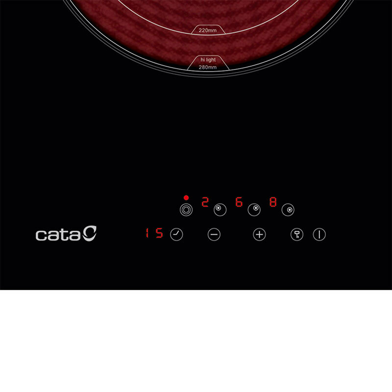 Placa vitrocerámica Cata TT 6003 E-TECH – 59 cm, 3 zonas, táctil 9 niveles