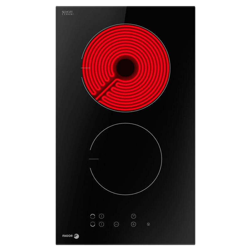 Placa vitrocerámica Fagor 3MFT-2AC – 30 cm compacto, 2 zonas, control táctil
