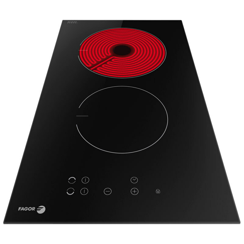 Placa vitrocerámica Fagor 3MFT-2AC – 30 cm compacto, 2 zonas, control táctil