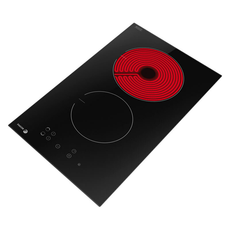 Placa vitrocerámica Fagor 3MFT-2AC – 30 cm compacto, 2 zonas, control táctil