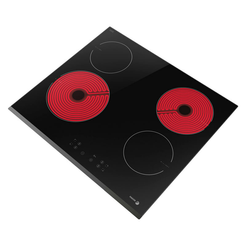 Placa vitrocerámica Fagor 3VFT-40AS – 4 zonas, control táctil, bloqueo infantil