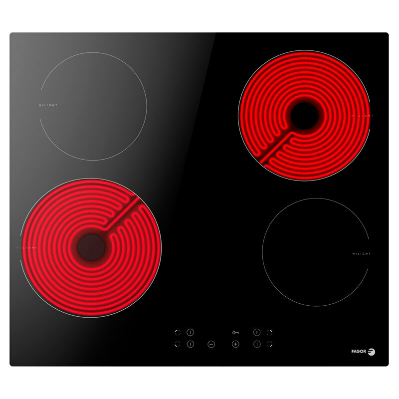 Placa vitrocerámica Fagor 3VFT-40AC – 60 cm, 4 zonas, mandos táctiles