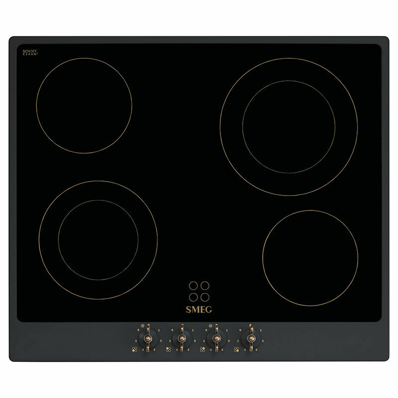 Placa vitrocerámica Smeg P864AO – 60 cm, 4 zonas, Antracita