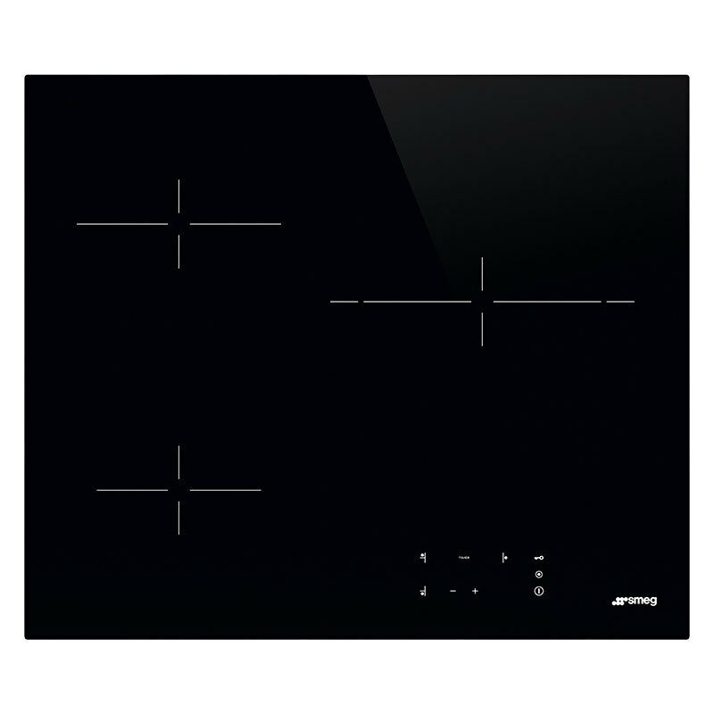 Placa vitrocerámica Smeg SE263TD1 – Zona doble ampliable, Control táctil frontal, Indicador de calor residual
