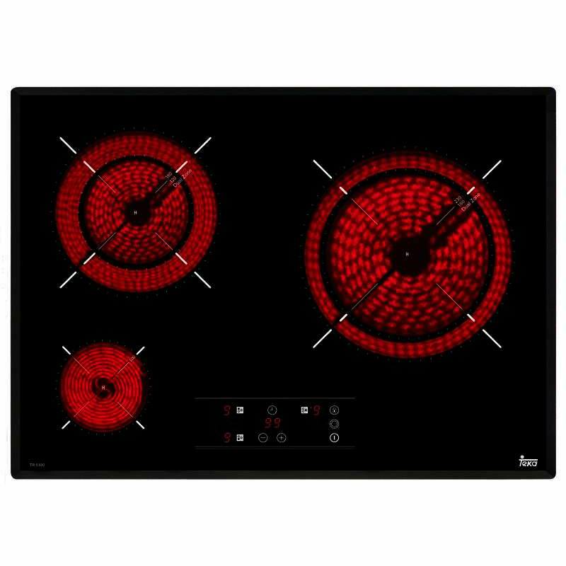 Placa vitrocerámica Teka TR 5300 – 60 cm, 3 zonas High Light, Control táctil