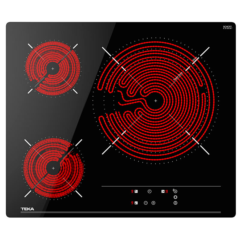 Placa vitrocerámica Teka TBC 63632 TTC BK – Zona XL 32 cm, Control táctil frontal, Función Booster