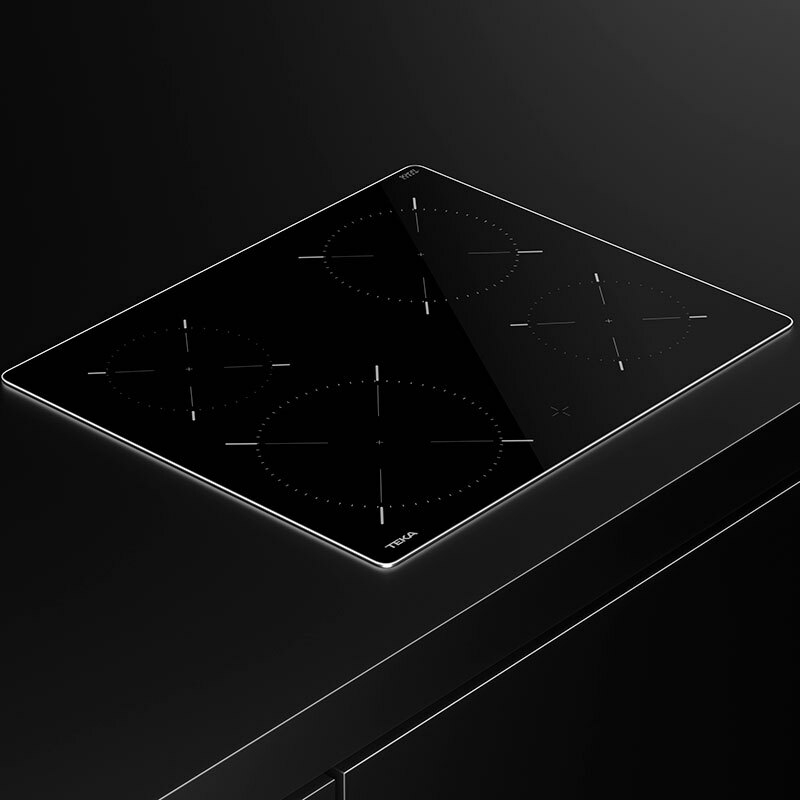 Placa vitrocerámica Teka TTC 64010 CRD BK – 4 zonas High Light, 6300 W, Marco inox