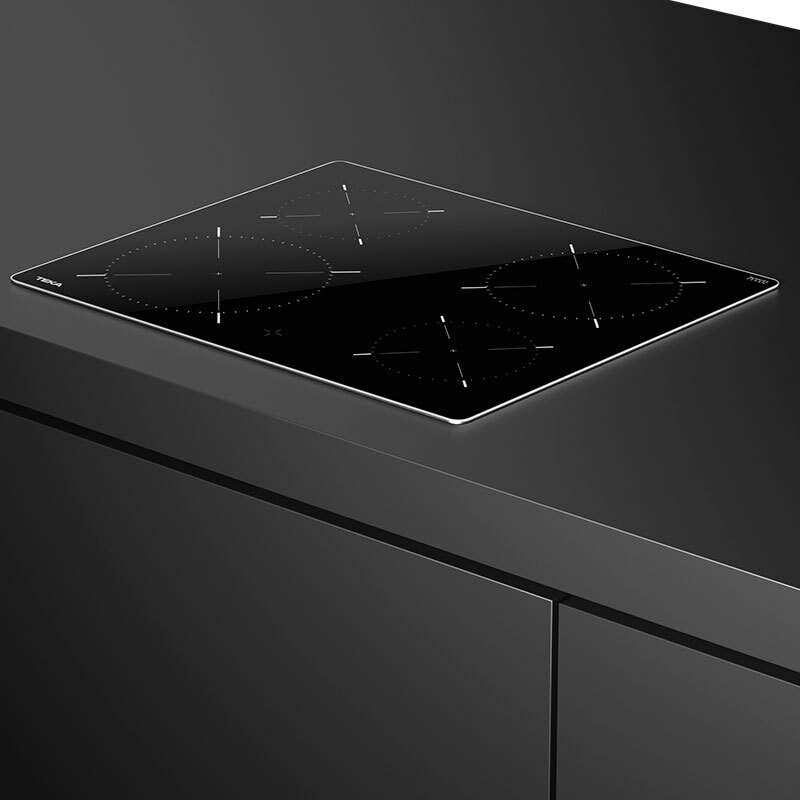 Placa vitrocerámica Teka TTC 64010 CRD BK – 4 zonas High Light, 6300 W, Marco inox