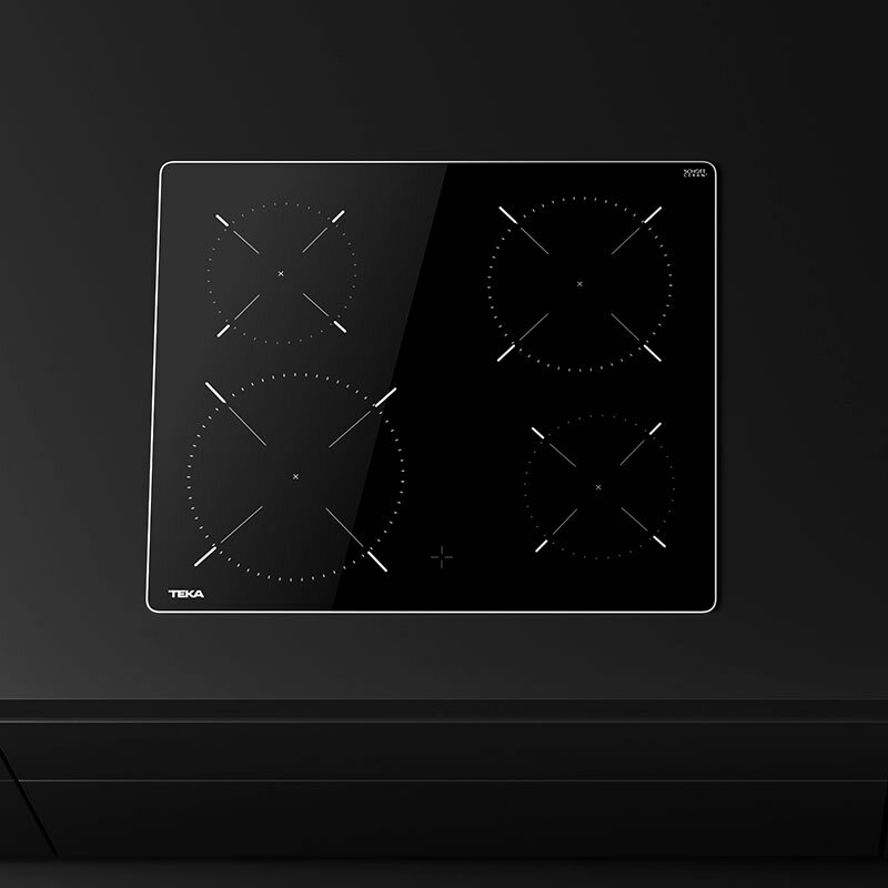 Placa vitrocerámica Teka TTC 64010 CRD BK – 4 zonas High Light, 6300 W, Marco inox