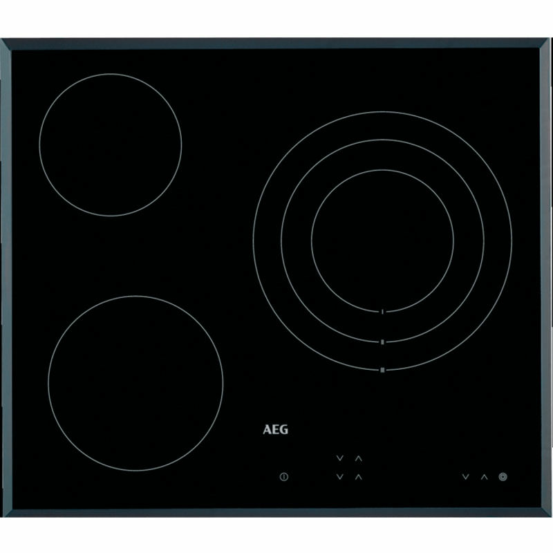 Placa vitrocerámica AEG HK623020FB – 3 zonas, zona triple 27 cm, controles táctiles