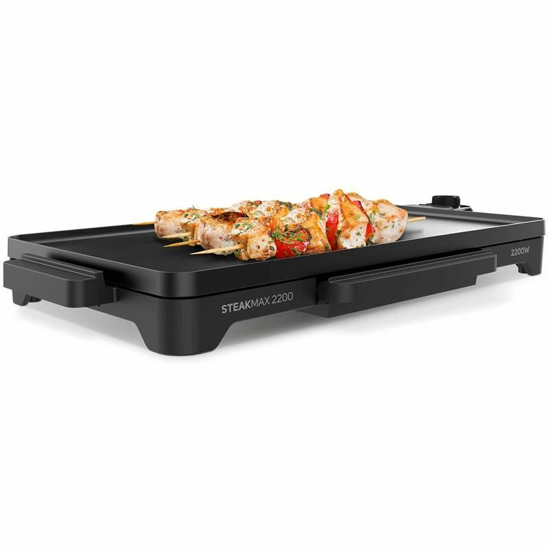 Plancha de asar eléctrica Taurus STEAKMAX 2200 – 2200 W, 49x27 cm, antiadherente sin PFOA