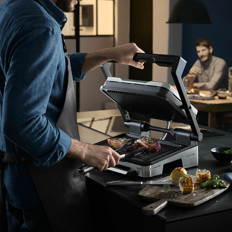 Grill de contacto WMF Profi Plus Contact Grill Perfection – 2000 W, sensor automático, placas extraíbles antiadherentes