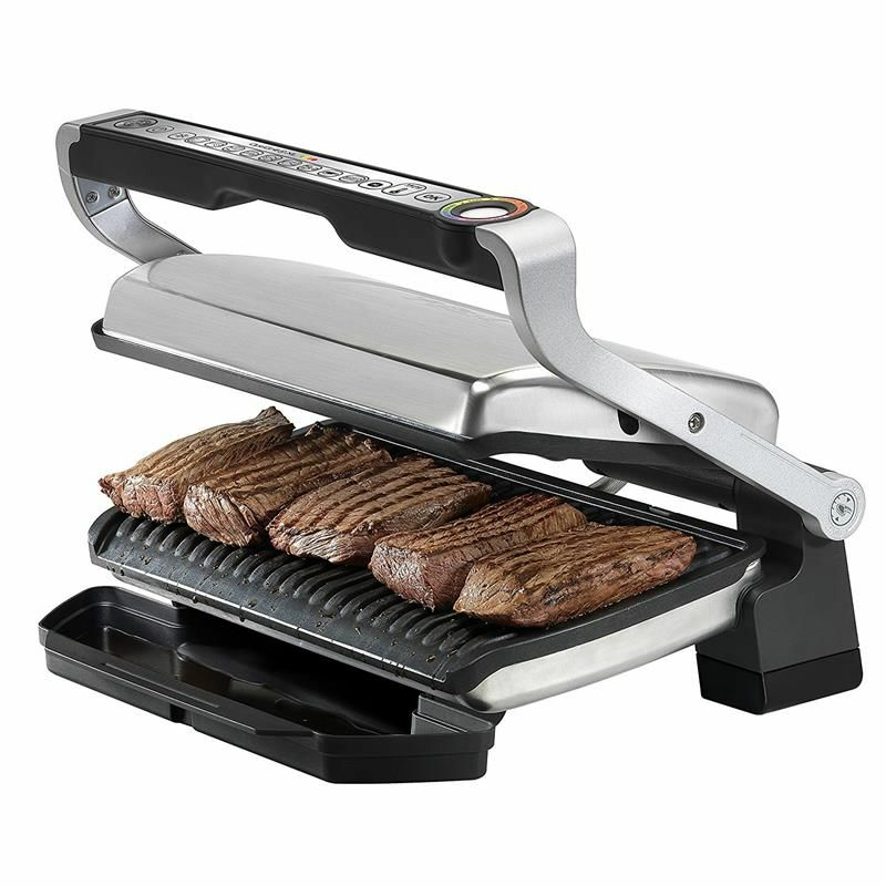 Grill de contacto Tefal OptiGrill+ XL GC722D16 – Superficie XL 40x20 cm, Sensor de espesor, 2000 W