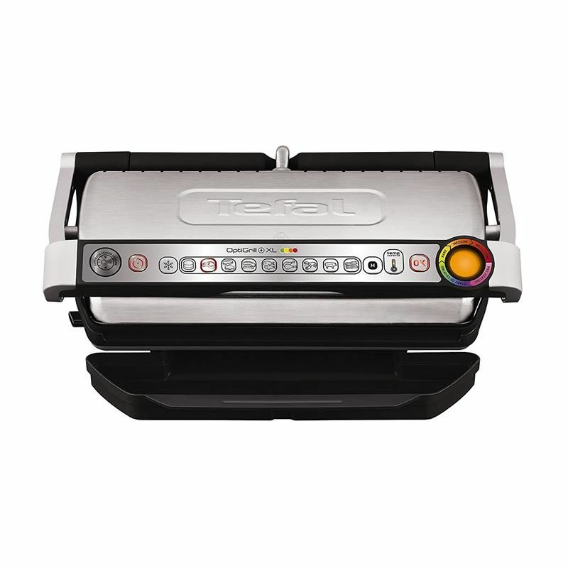Grill de contacto Tefal OptiGrill+ XL GC722D16 – Superficie XL 40x20 cm, Sensor de espesor, 2000 W