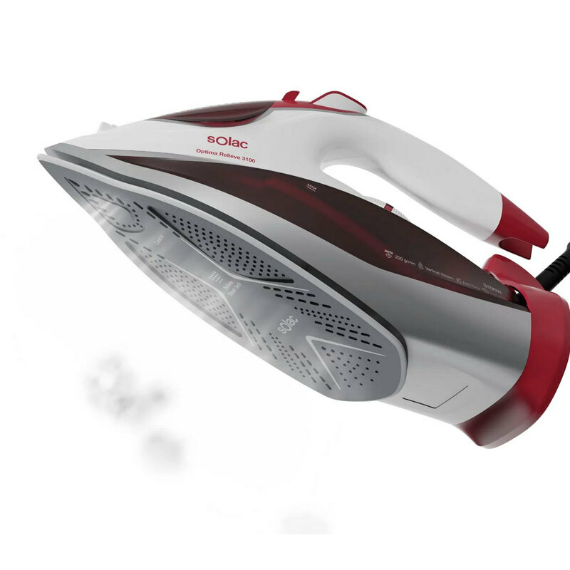 Plancha de vapor Solac PV2040 – 3100 W, suela cerámica, golpe 220 g/min