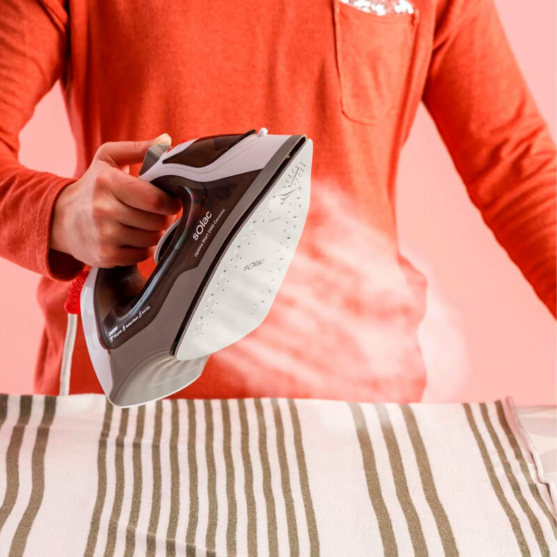 Plancha de vapor Solac PV2400 – 2400 W, suela cerámica, golpe 120 g/min