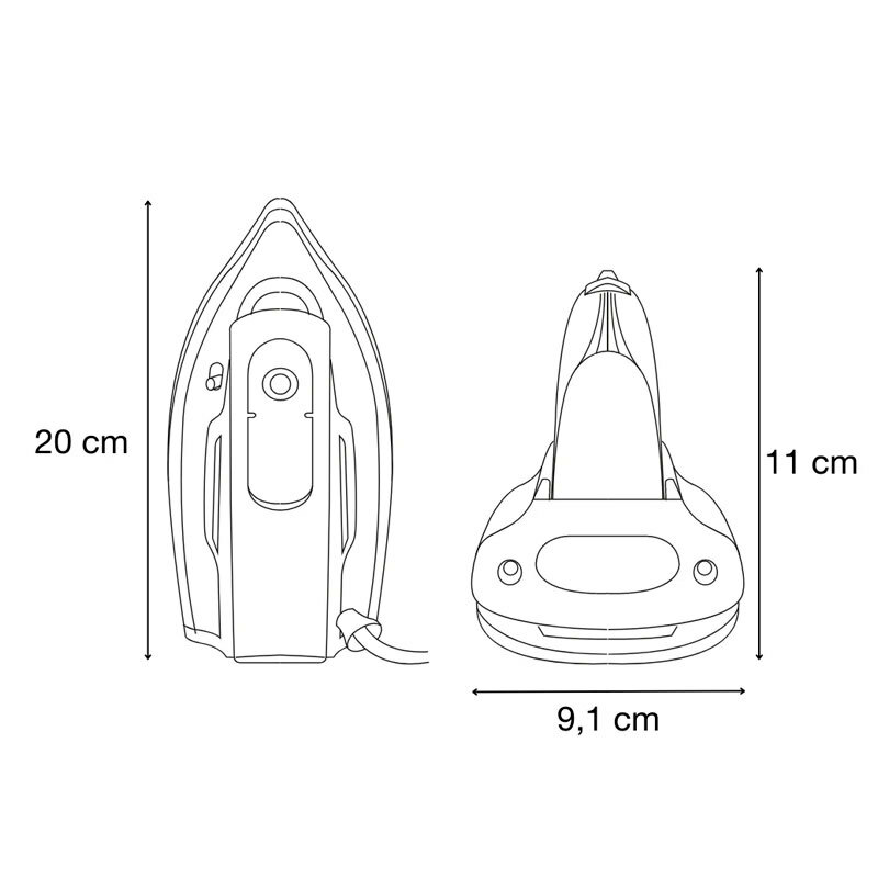 Plancha de viaje Solac PV1652 – Bivoltaje, Suela cerámica, Golpe de vapor 45 g/min