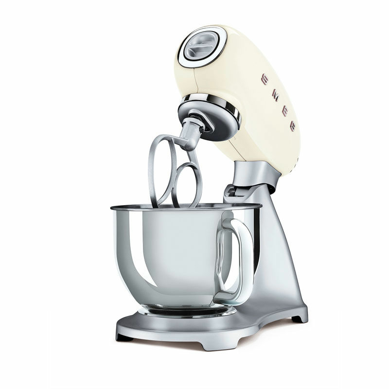 Robot amasador Smeg SMF02CREU – 4,8 L, 800 W, movimiento planetario