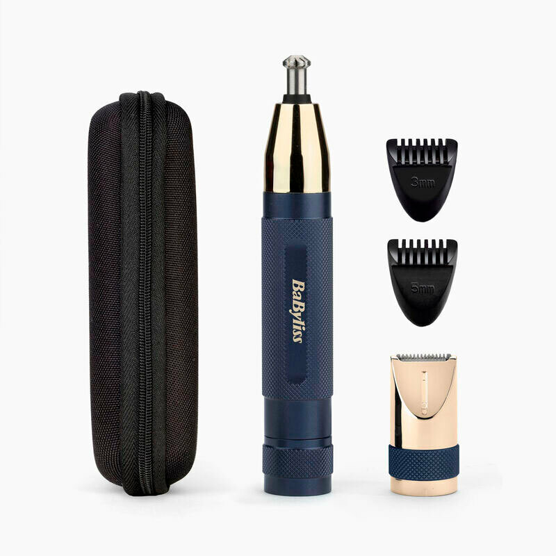 Recortador multifunción BaByliss E112E – Cuchilla titanio, Peines 3/5 mm, Pila AA incluida