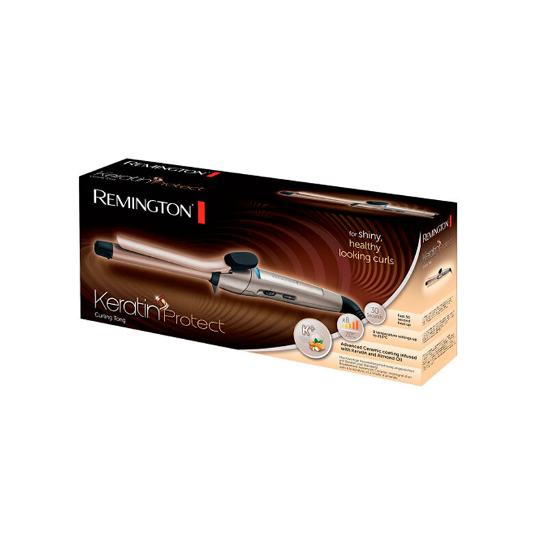 Rizadora de pelo Remington Keratin Protect CI5318 – Cerámica con queratina, 8 niveles (210 °C), Barril 19 mm