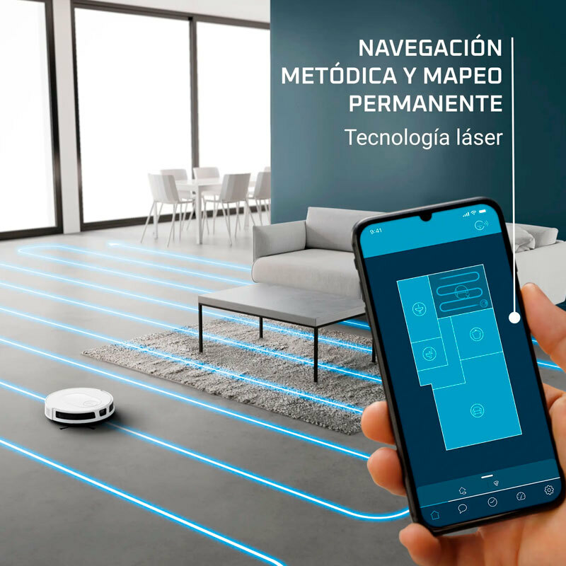 Robot aspirador Rowenta RR8477WH – 2300 Pa, Fregado 2 en 1, Navegación LiDAR