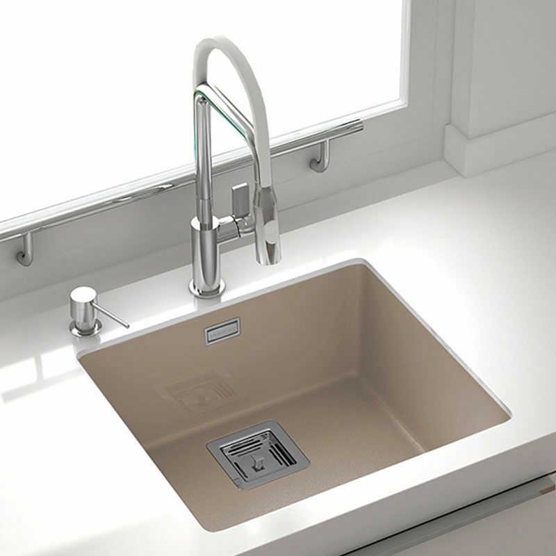 Fregadero bajo encimera Poalgi Zie 45 (AL171) – Resina Roc Stone®, Albero brillo, Cubeta 20 cm