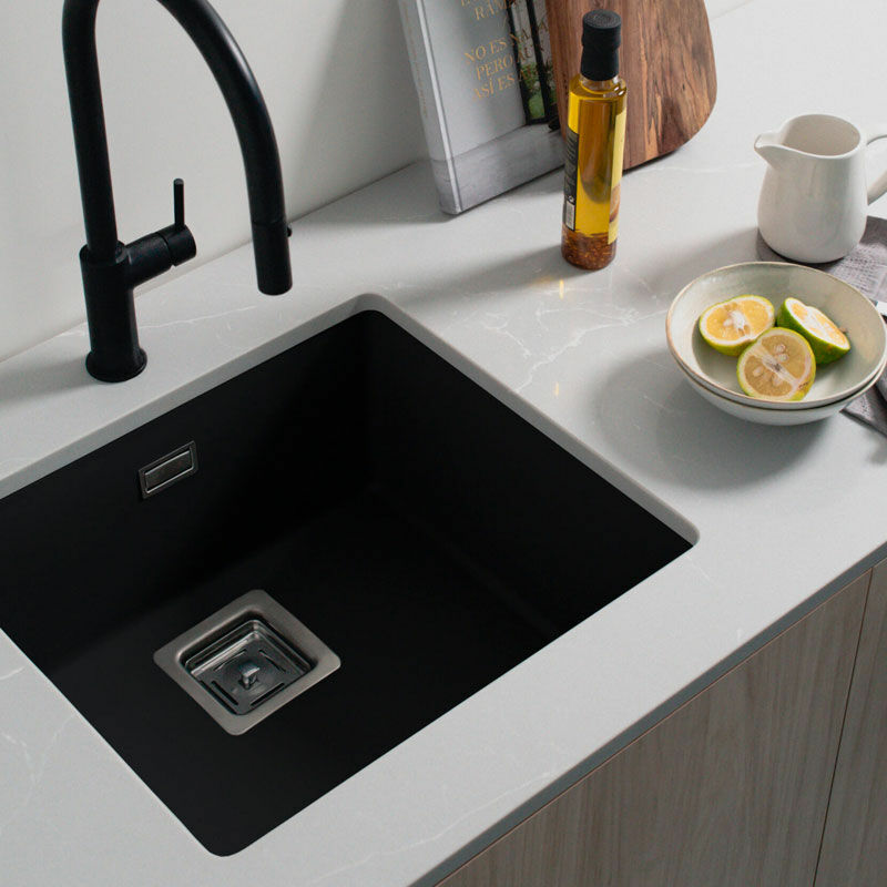 Fregadero bajo encimera Poalgi Zie 45 1/S – Basalto, Granito Hekla®, 50 x 45 cm