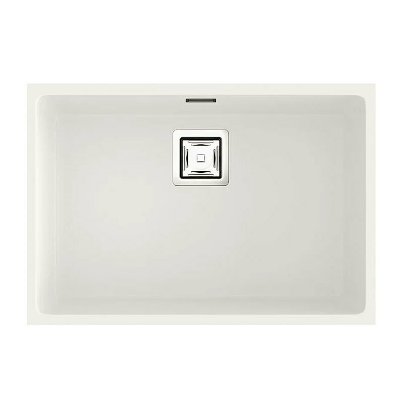 Fregadero Poalgi Zie 60 1/S – Blanco, Bajo encimera, Resina Roc Stone antibacteriana