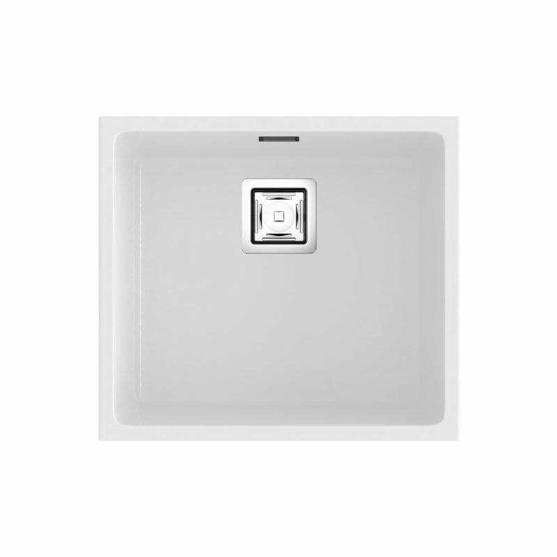 Fregadero bajo encimera Poalgi Zie 45 1/S – Blanco, cubeta profunda, antibacteriano