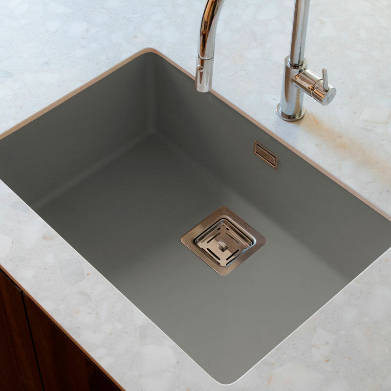 Fregadero 1 seno Poalgi Zie 60 1/S – Bajo encimera, Granito Hekla®, 65 cm