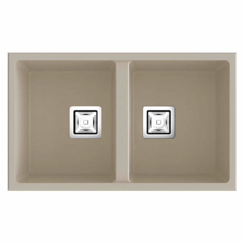 Fregadero Poalgi Zie 70 2/S – Bajo encimera, 2 cubetas profundas, Granito Hekla