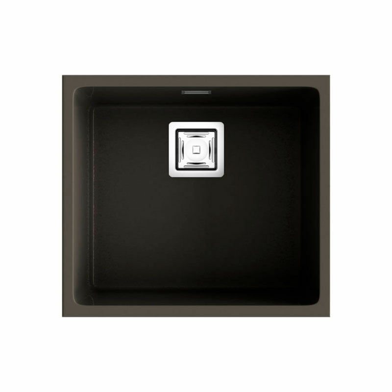 Fregadero bajo encimera Poalgi Zie 45 1/S Tundra – Resina Roc Stone, Antibacteriano Bactiblock, 50x45 cm