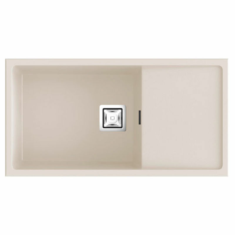 Fregadero Poalgi Zie 81 1/S+E – Bajo encimera, Resina Pergamon, Escurridor reversible