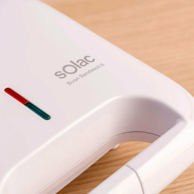 Sandwichera Solac SD5054 Buon Sandwich II – 2 sándwiches, 750 W, placas antiadherentes