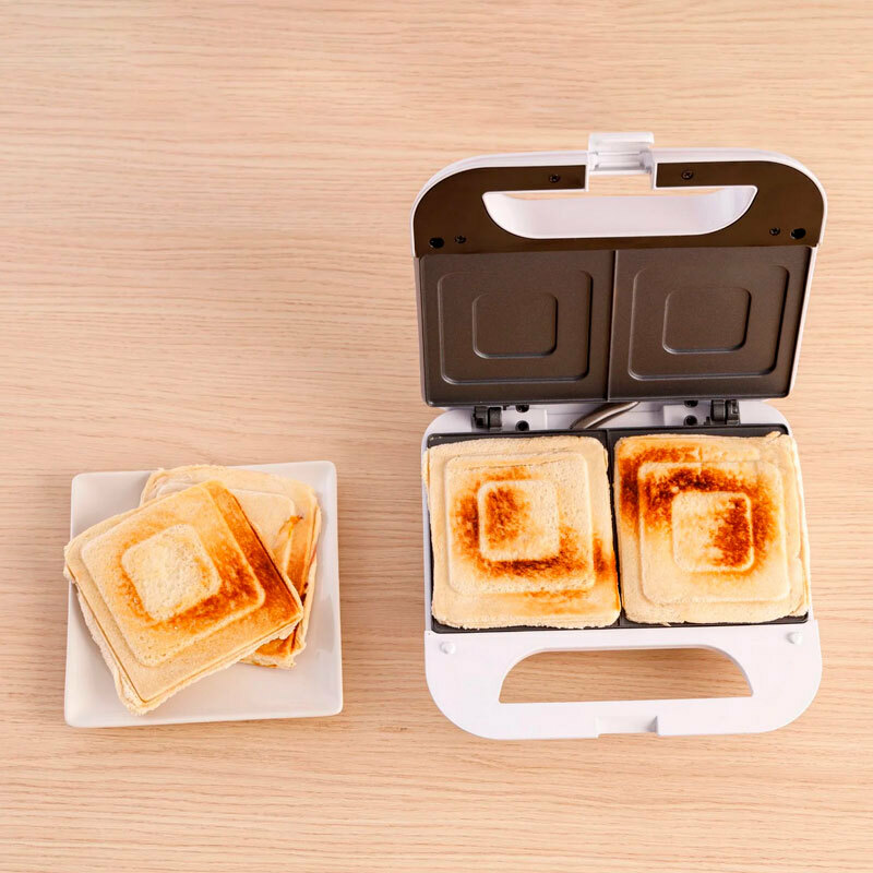 Sandwichera Solac SD5054 Buon Sandwich II – 2 sándwiches, 750 W, placas antiadherentes
