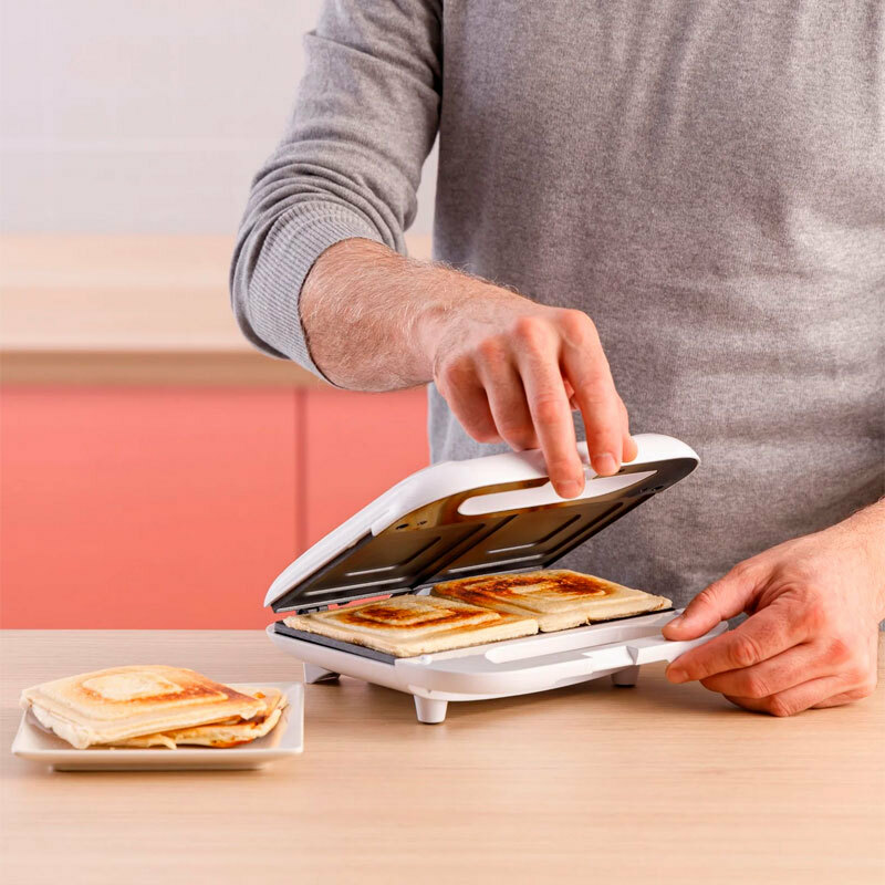 Sandwichera Solac SD5054 Buon Sandwich II – 2 sándwiches, 750 W, placas antiadherentes