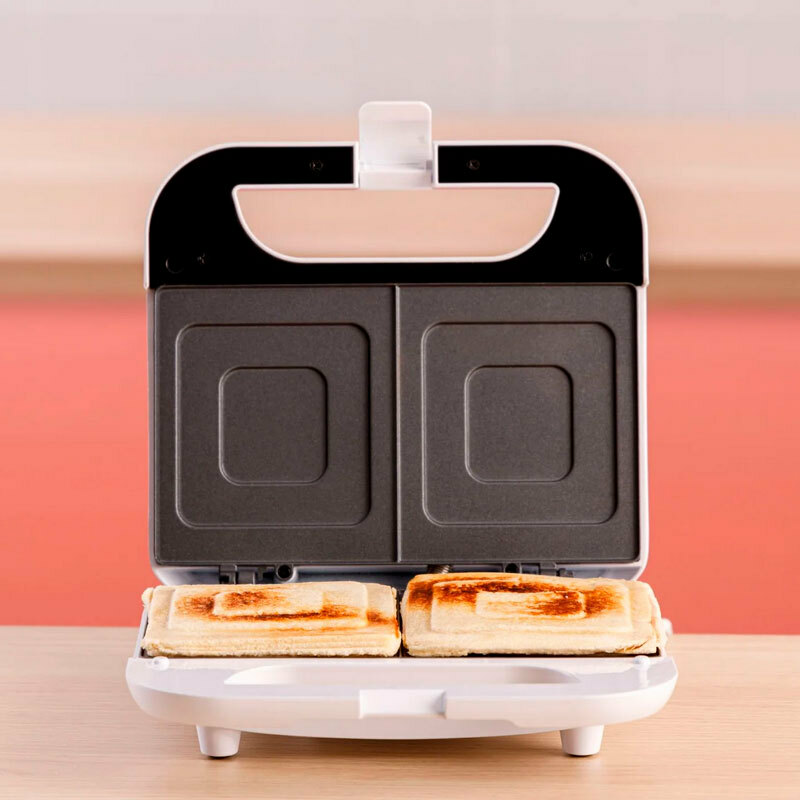 Sandwichera Solac SD5054 Buon Sandwich II – 2 sándwiches, 750 W, placas antiadherentes