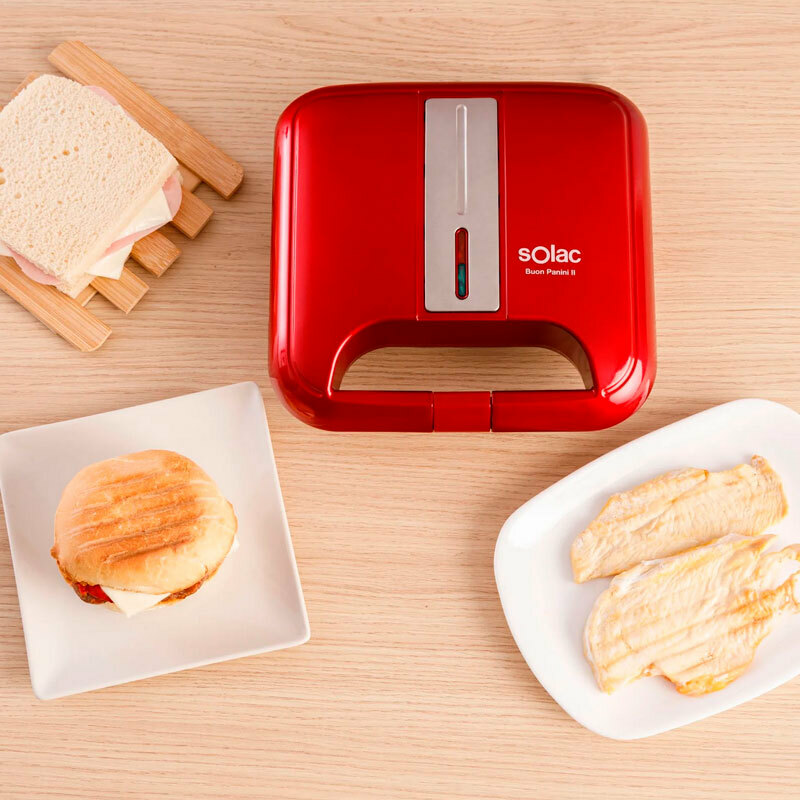 Sandwichera Grill Solac SD5058 – 750 W, 2 sándwiches, placas antiadherentes