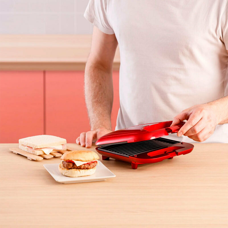 Sandwichera Grill Solac SD5058 – 750 W, 2 sándwiches, placas antiadherentes