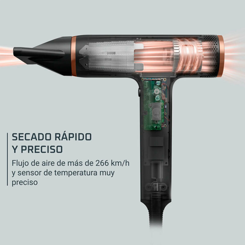 Secador Rowenta HY8310F0 – 1700 W, Motor digital BLDC, Iónico anti-frizz